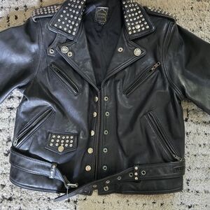 Studded Black Leather Jacket